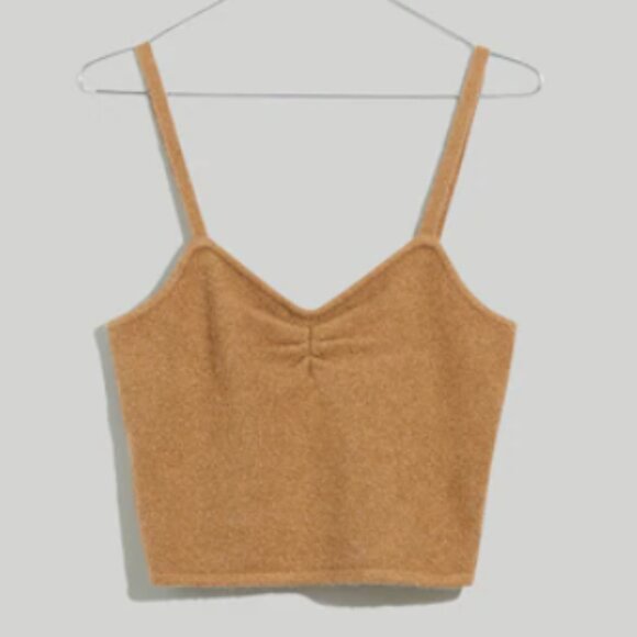 Madewell Mapleton Crop Sweater Tank Heathered Caramel XS - Picture 1 of 8